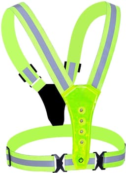 Refleksvest med LED-lys for løping, sykling og trening