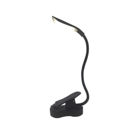 LED-klipsi valossa, pöytävalo, lukuvalo silmiensuojauksella, 3 väritilaa Musta
