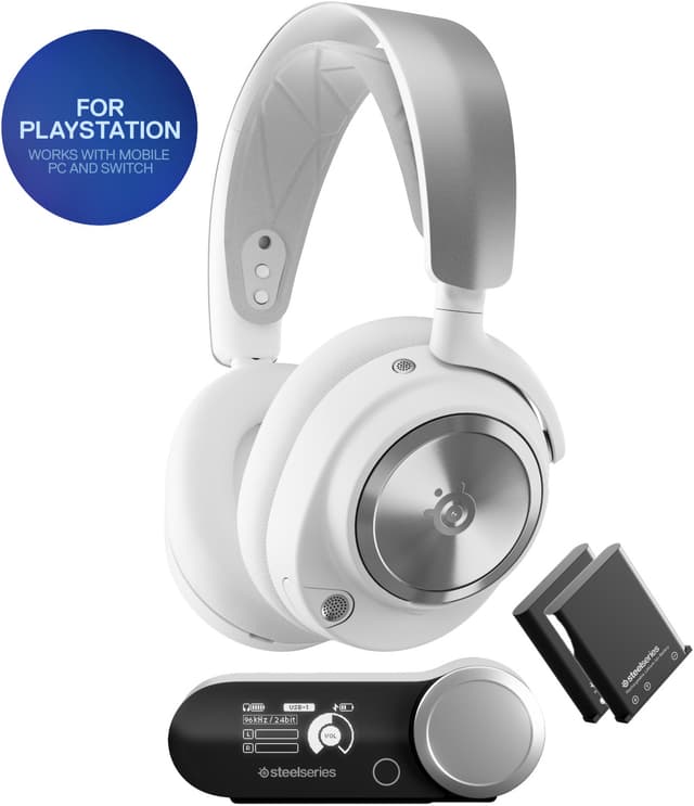 SteelSeries Arctis Nova Pro gaming-høretelefoner (PS5, hvid)