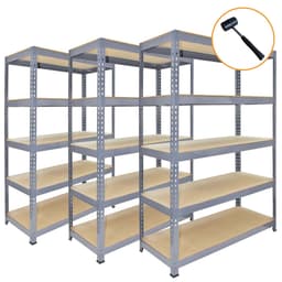 3 x Q-Rax Grå Metal Racks Enheder 90 x 50 x 180 cm