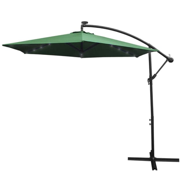 Grönt 3m LED Cantilever Parasoll