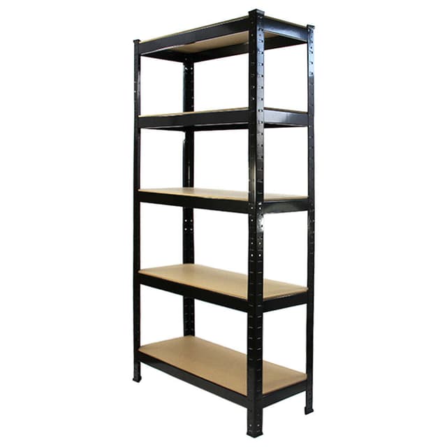 Monster Racking T-Rax kraftige reoler, sorte, 75 cm B, 30 cm D, sæt med 6