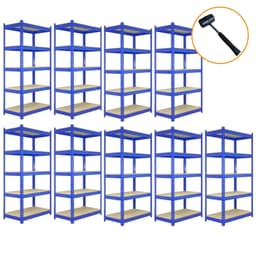 9 x T-Rax Blå Metal Racking Enheder 90cm x 45cm x 180cm