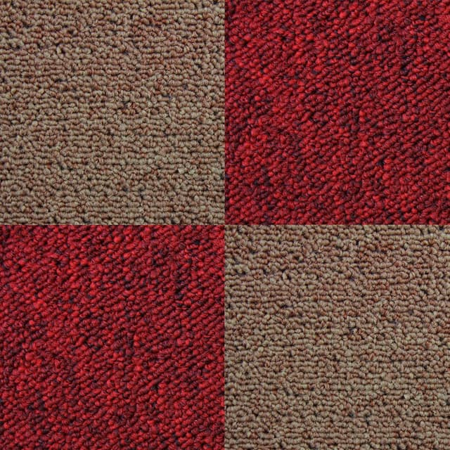40 x Tæppefliser 10m2 / Skarlagenrød & Sand