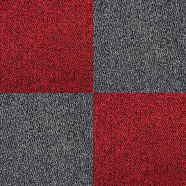 40 x mattplattor 10m2 / Scarlet Red & Charcoal Black