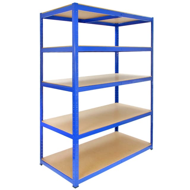 Monster Racking T-Rax Stærk Opbevaring Hylder, Blå, 120cm B, 60cm D, Sæt af 5