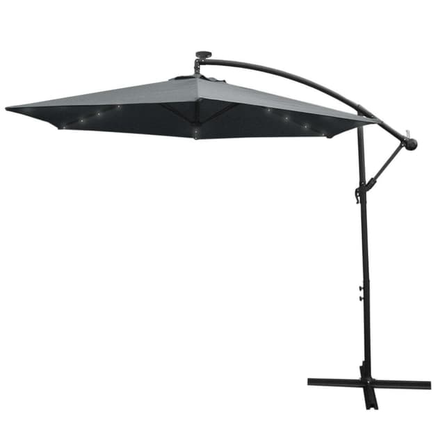 Grått 3m LED Cantilever Parasoll