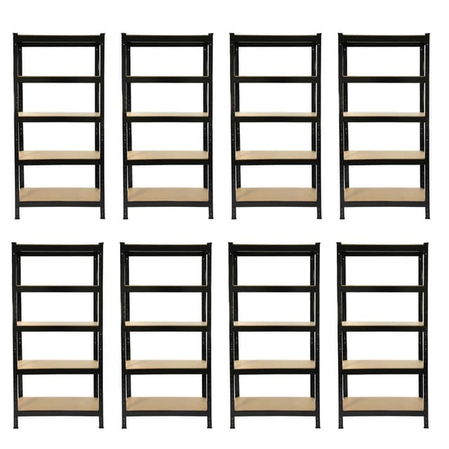 8 x T-RAX Sort Metal Racking Enheder 75cm x 150cm x 30cm