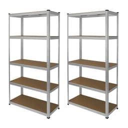 2 x Galvaniserte stålhyller 90x40x180cm