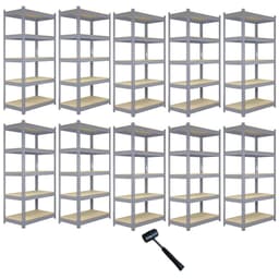 Q-Rax Grå Lagerhylla / Förvaringshylla - 120 cm (B) x 180 cm (H) x 50 cm (D)