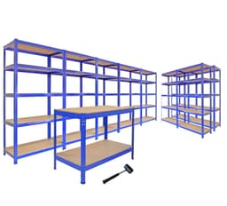 Bultlösa Garagehyllor med 5 Hyllplan - Junk Eater Bundle