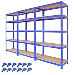 3 x T-Rax 90 cm blå reoler og bådforbindelser