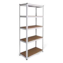 E-Rax Hvit metallhylle 90 x 40 x 180cm