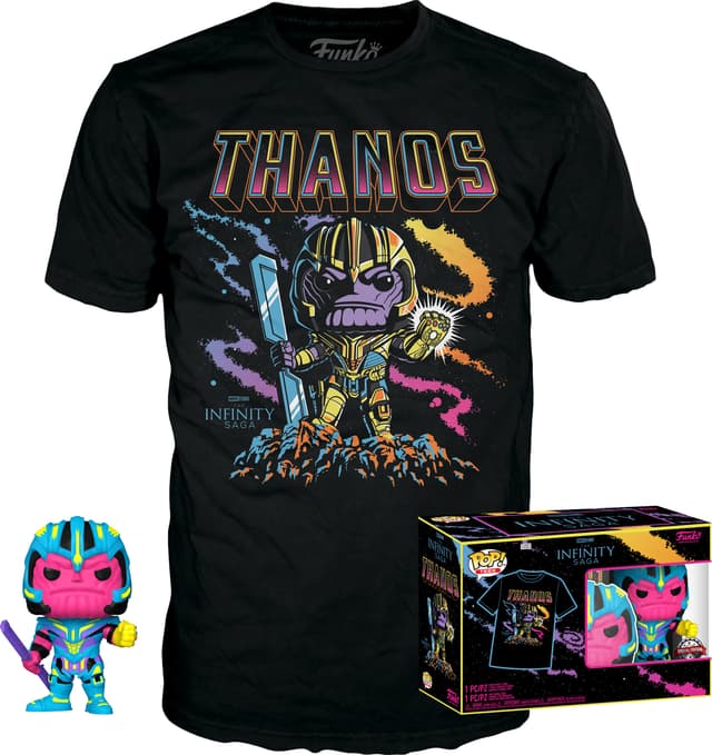 Funko POP! Marvel Thanos figur och T-shirt (L)