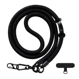 Mobilhalsband 10mm med fästbricka - Svart