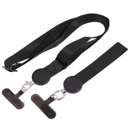 Mobilhalsband 2i1 med fästbricka - Onyx Black