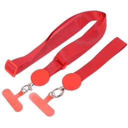 Mobilhalsband 2i1 med fästbricka - Cherry Red
