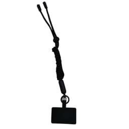 Mobilhalsband 5mm med fästbricka - Svart