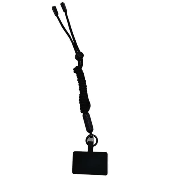 Mobilhalsband 5mm med fästbricka - Svart