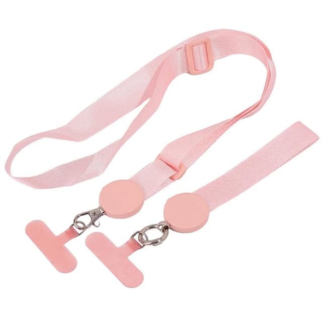 Mobilhalskæde 2i1 med fastgørelsesplade - Blush Pink