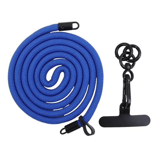 Mobilhalsbånd 7mm med festebrikke - Navy