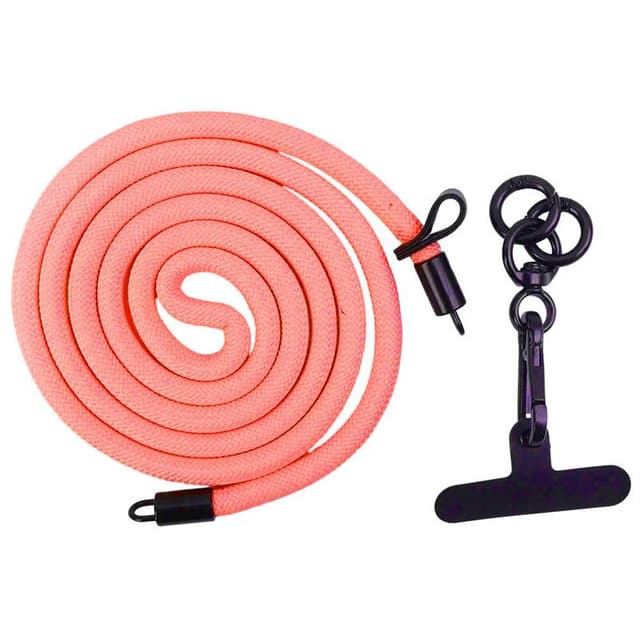 Mobilhalsband 7mm med fästbricka - Rosa