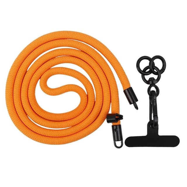 Mobilhalsbånd 7mm med festebrikke - Oransje