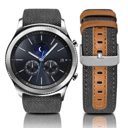 Aitoa nahkaa oleva kellon hihnan vaihto Samsung-kelloon Musta
