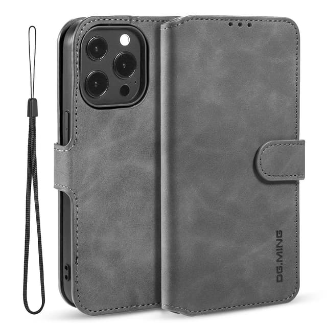 Flip Folio-deksel med kortholder Kickstand beskyttelsesdeksel for iPhone Grå iPhone 13 Mini