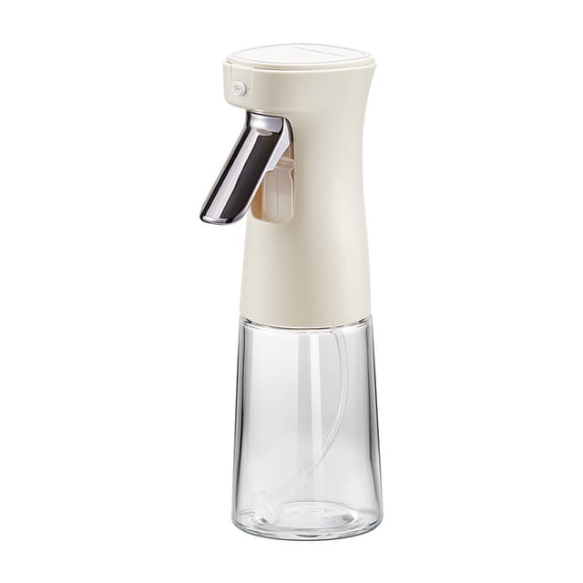 240 ml køkkenolie sprayflaske, olivenolie sprayflaske til Air Fryer, glasolie dispenserflaske Hvid