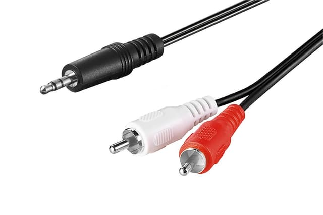 Ljudadapterkabel AUX, 3,5 mm jack till stereo RCA plug, CU