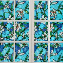 Lily Static Sticker Frosted Privacy Dekorativ vindusfilm Flerfarget 44.5x200 cm