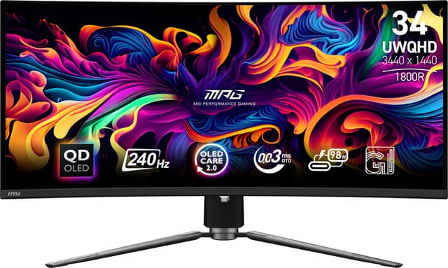 MSI MPG 341CQPX 34" QHD/QDOLED/240Hz/0,03ms gaming-skærm