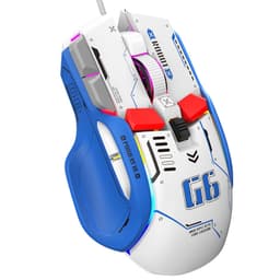 Gamingmus, 12 RGB-belysning, 6 justerbare DPI, 7000 opdateringshastighed, ergonomisk Hvid