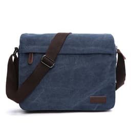 Messenger bag Crossbody-veske i lerret og skinn Mørke blå