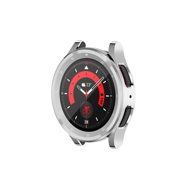 TPU beskyttende etui med skaladesign til Samsung Galaxy Watch 5 Pro Sølv