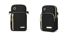 Crossbody-telefontaske til kvinder, letvægts skuldertaske i Oxford-stof Sort