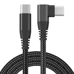 USB-C laddare med vinklad kontakt 60 W PD snabbladdning Svart 2 m