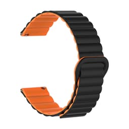 Musta oranssi silikoniranneke Huawei GT4:lle, Samsung Watch6:lle, 22mm