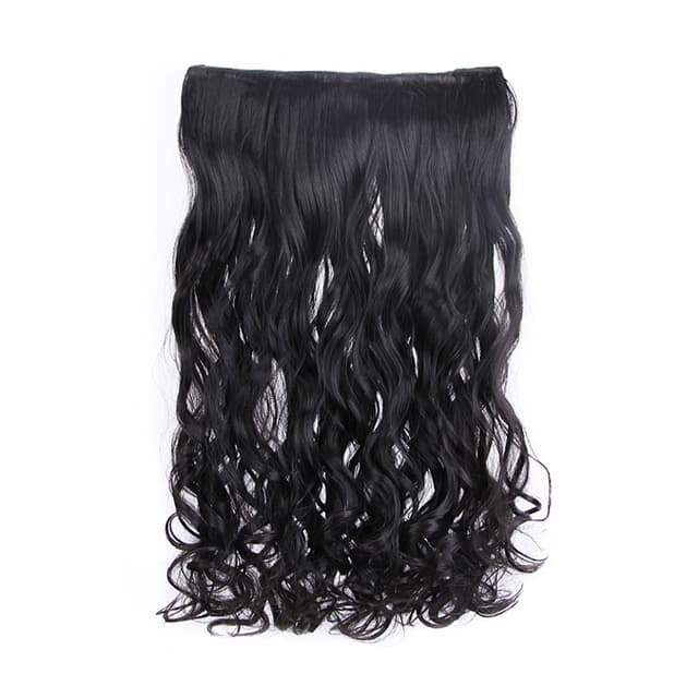 Seamless Wave hair extension parykk Sort