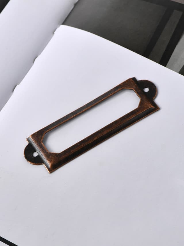 12 Etikettholdere - Metalletiketter Bronse