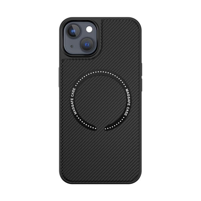 Magnetiskt Kolfiber Laddningsfodral för iPhone Svart iPhone 14 Pro