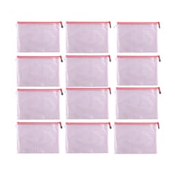 A4 dokumentpåsar plastfickor 12-pack Röd