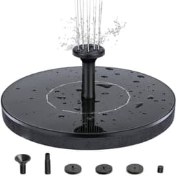 Vattenfontän solcellsdriven 16 cm Svart