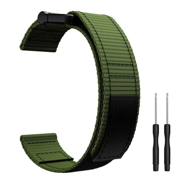 Kellon ranneke 22 mm Garmin Fenix 5/6/7 Forerunner Approach Nylon Ruohon väri