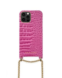 Lilou Necklace Case Fuchsia Croco iPhone 12PRO MAX
