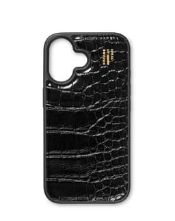 Vegan Leather Case iPhone 16 Black Croco