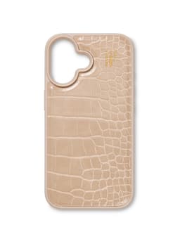 Vegan Leather Case iPhone 16 Warm Beige Croco