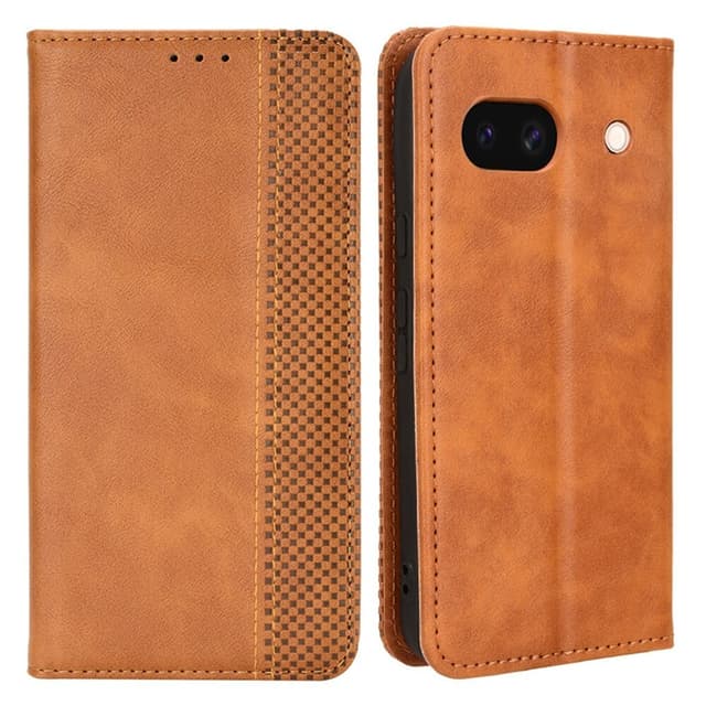 För Google Pixel 8a Plånboksfodral Exklusivt - Brun