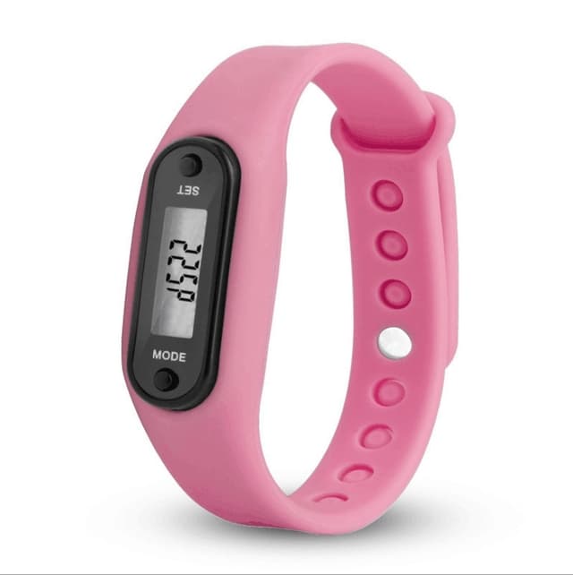 Typ B Stegräknare Pedometer Klock-modell Skön att bära - Rosa